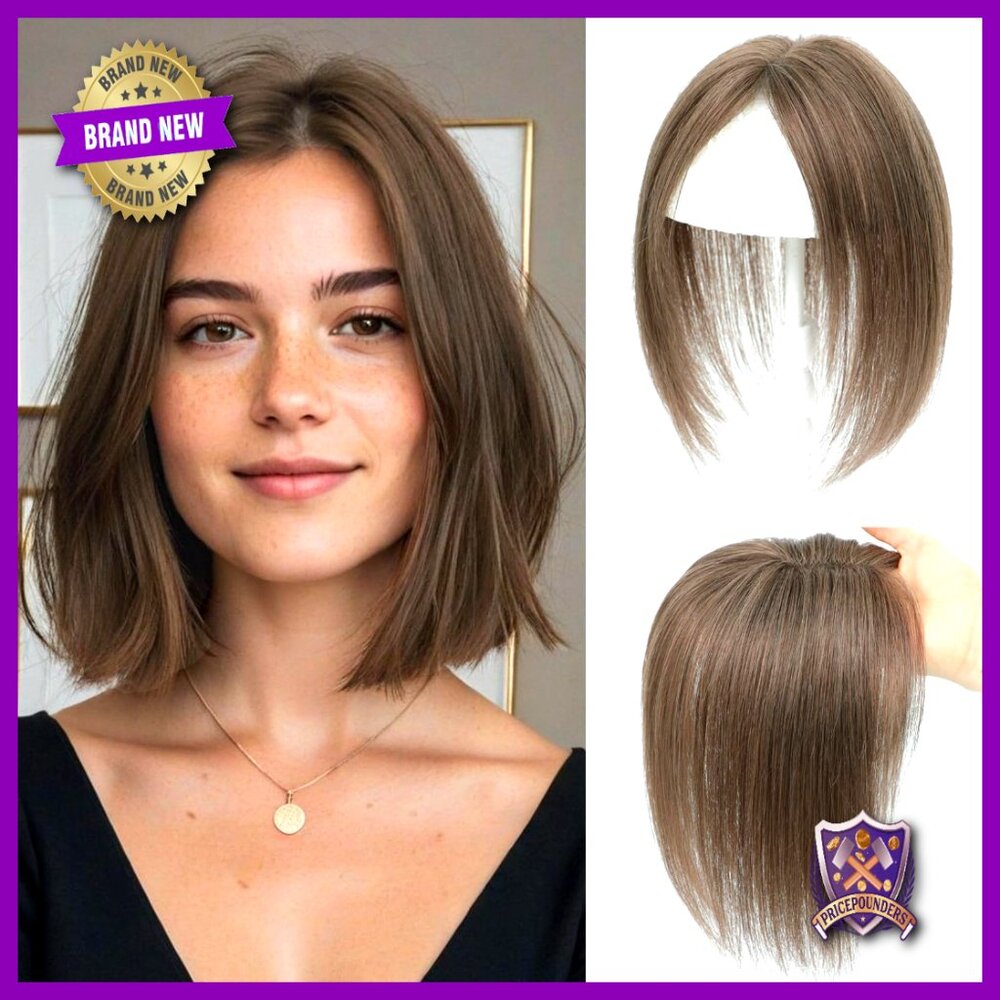 Real Human Hair Topper Swiss Base Clip In Hairpiece 120% Density Remy Hair